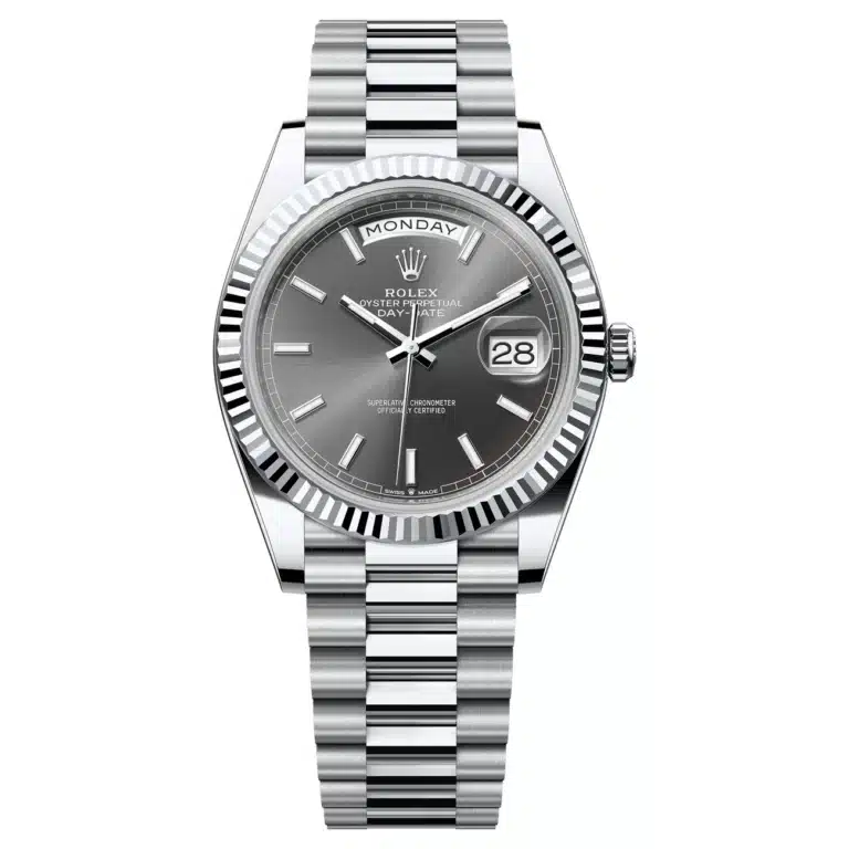 Rolex Day-Date 228236-0013 40mm Slate Roman Dial President Bracelet Platinum