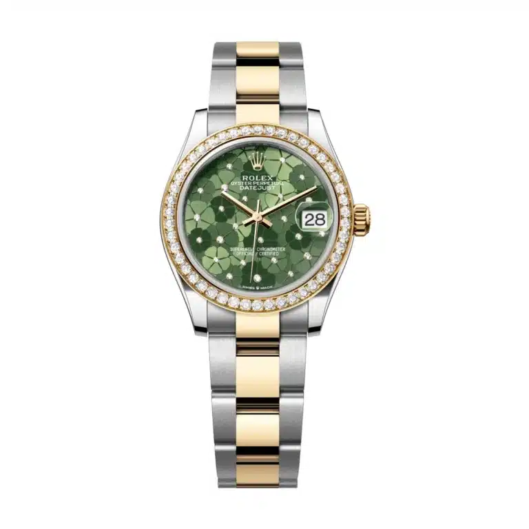 Rolex Datejust 278383RBR-0031 Olive Floral green Dial 31 MM Oyster Bracelet