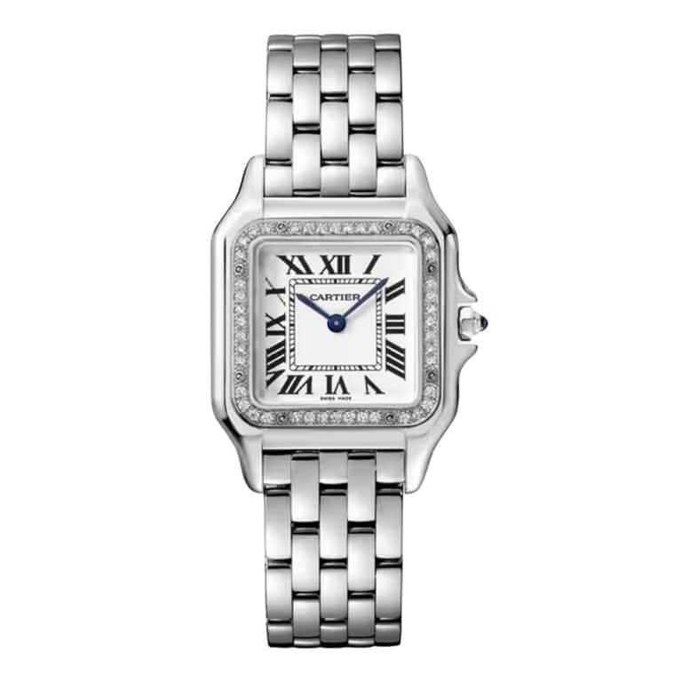 Cartier Panthere W4PN0018 quartz stainless steel watch, silver Roman dial