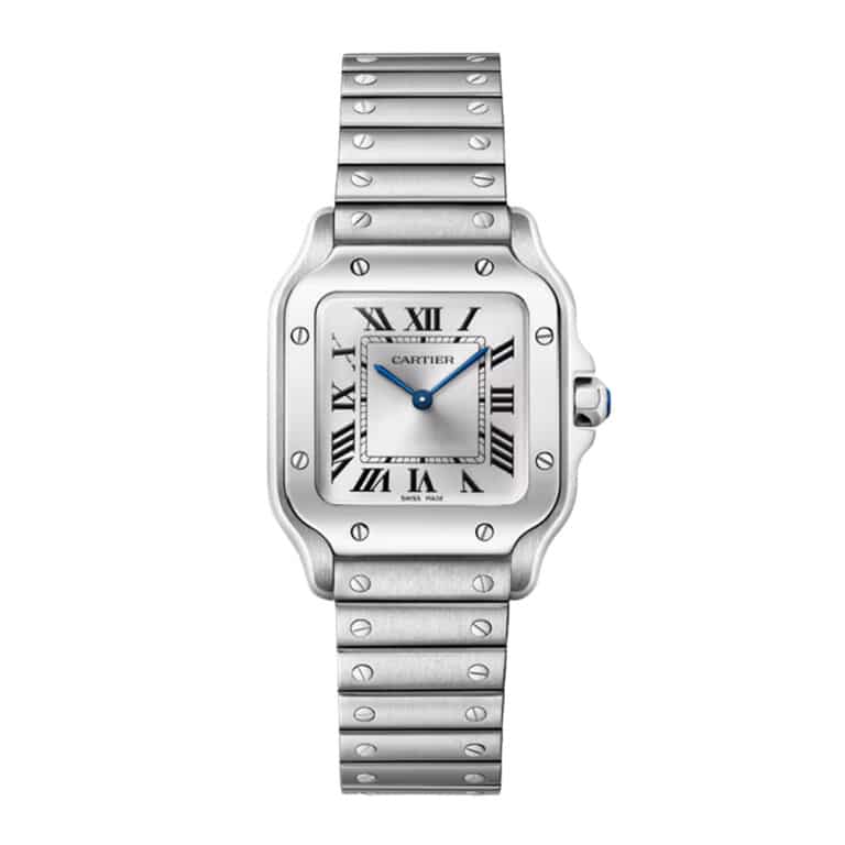 Cartier Santos WSSA0082 35mm stainless steel watch, silver dial