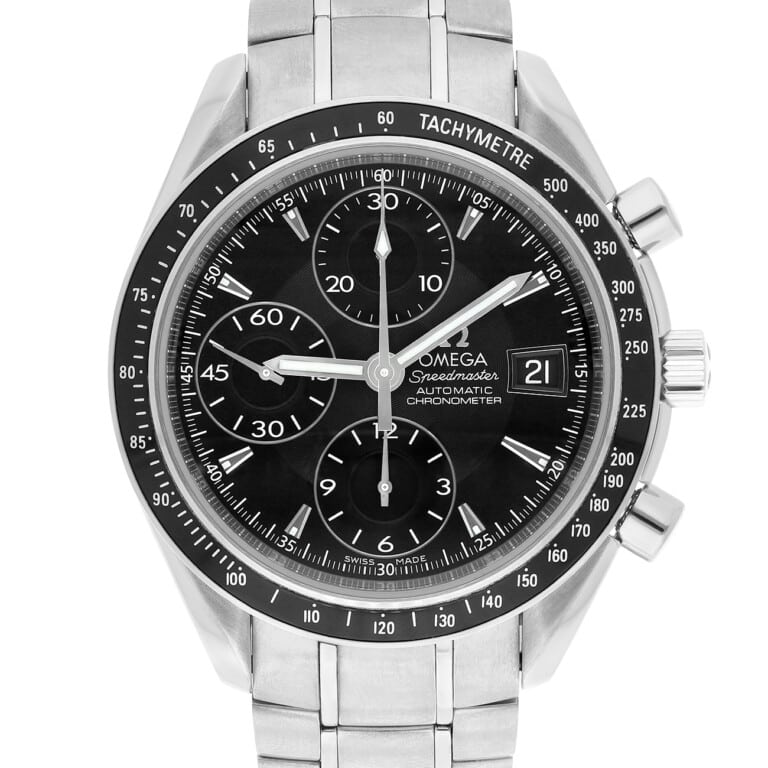 Omega Speedmaster 3210.50.00 chronograph stainless steel watch, dial detail