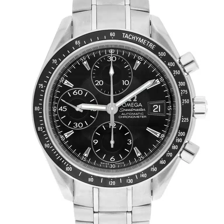 Omega Speedmaster 3210.50.00 chronograph stainless steel watch, dial detail