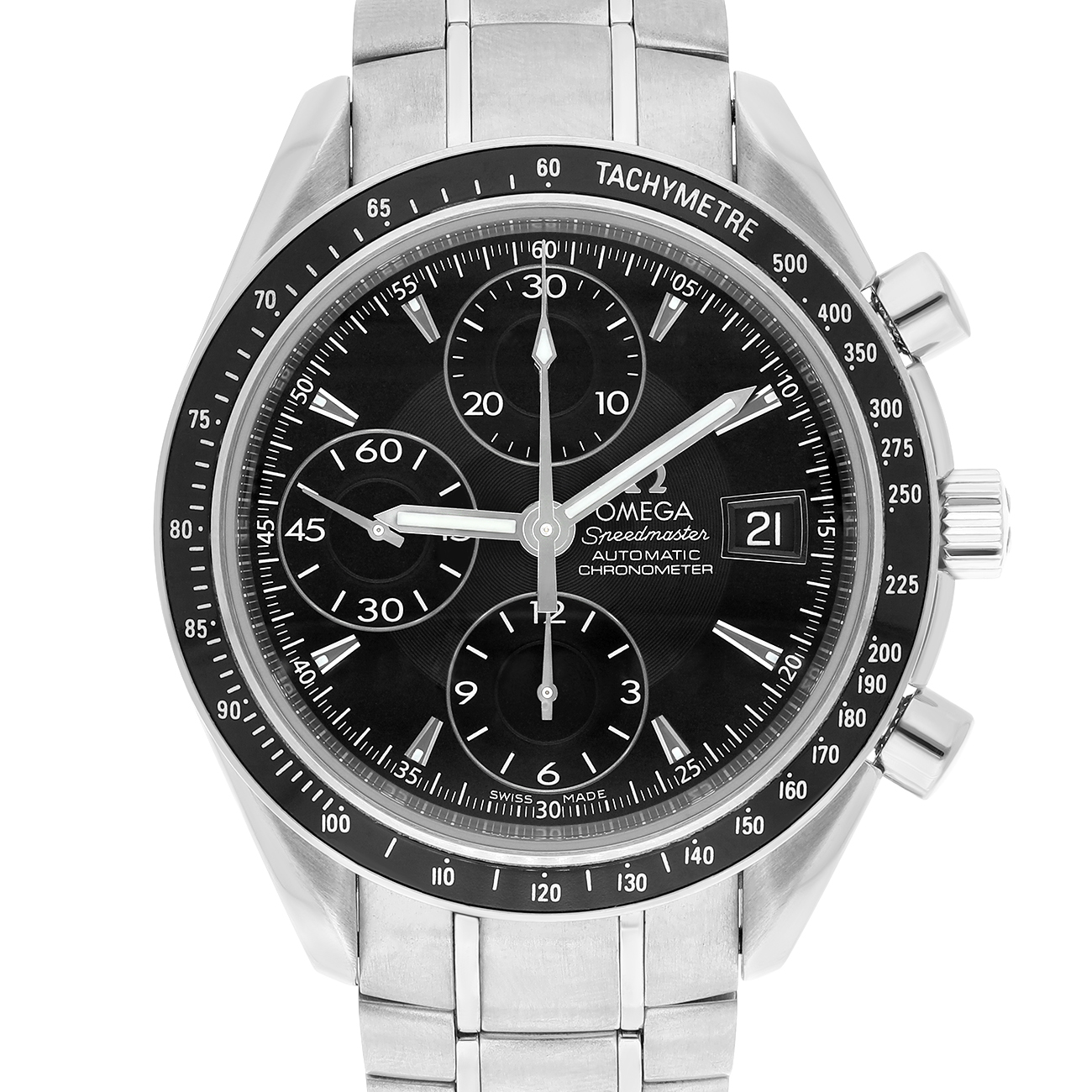 Omega Speedmaster 40mm Chronograph 3210.50.00 Black Dial Stainless Steel Watch