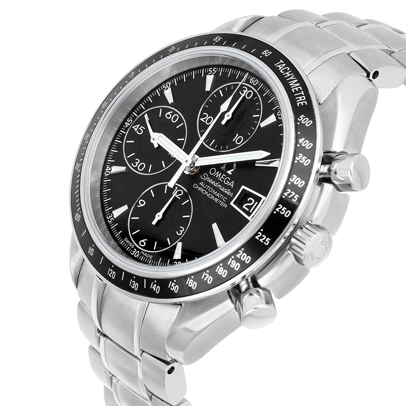 Omega Speedmaster 40mm Chronograph 3210.50.00 Black Dial Stainless Steel Watch