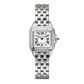 Cartier Panthere WSPN0013 quartz stainless steel watch, silver Roman dial