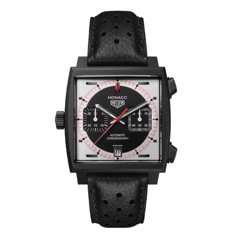 Tag Heuer Monaco Chronograph CAW218F.FC6356 Stopwatch Black & Silver Dial