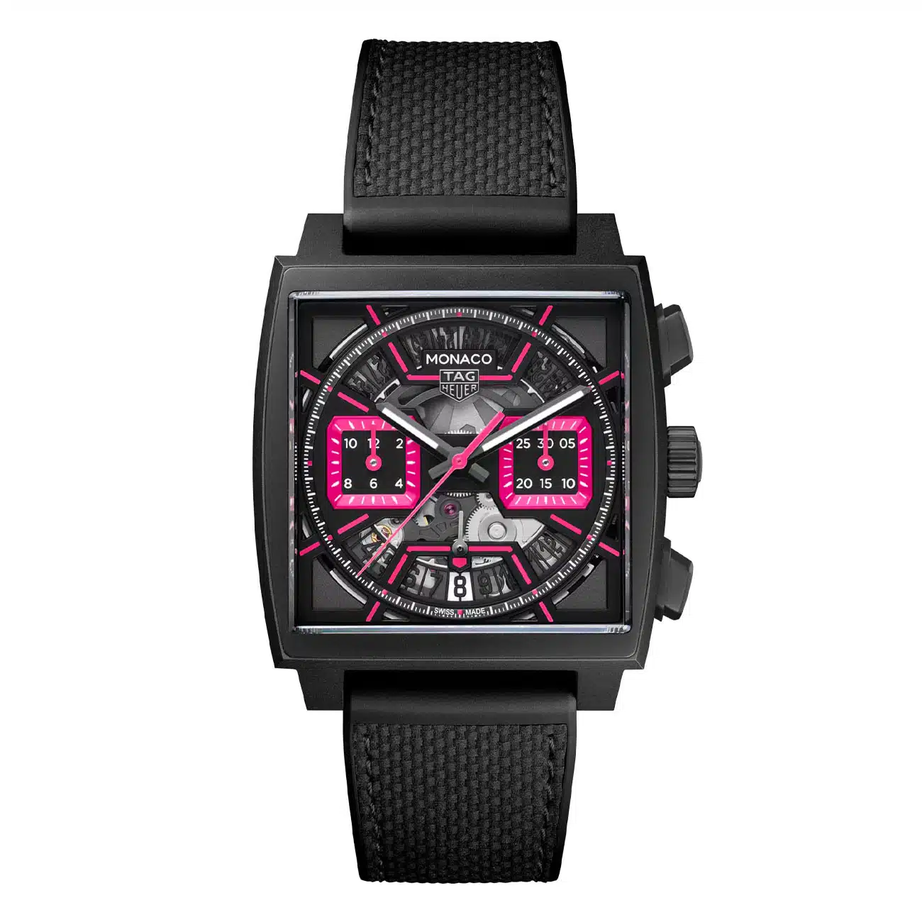 Tag Heuer Monaco Chronograph CBL218B.FT6236 Black & Pink Dial Titanium DLC