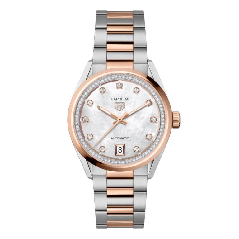 Tag Heuer Carrera Date WBN2351.BD0000 Mother of Pearl Diamond Dial Two Tone
