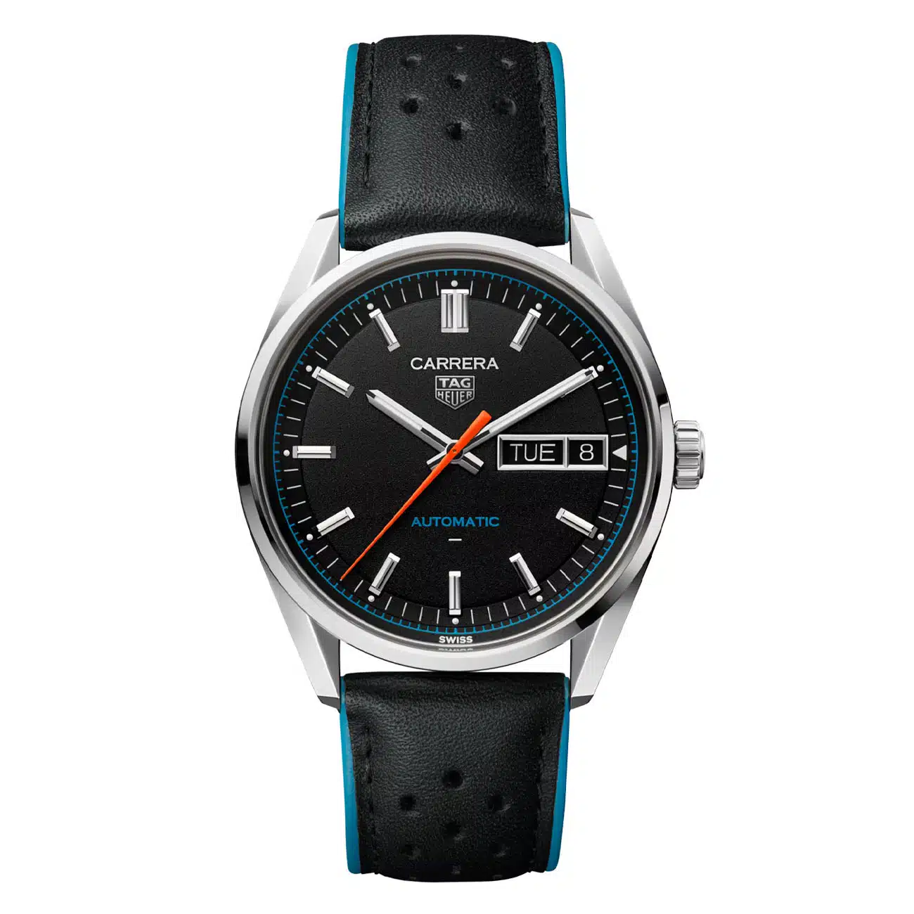 Tag Heuer Carrera Day-Date WDA2110.FC6614 Black Dial 41mm Leather Band