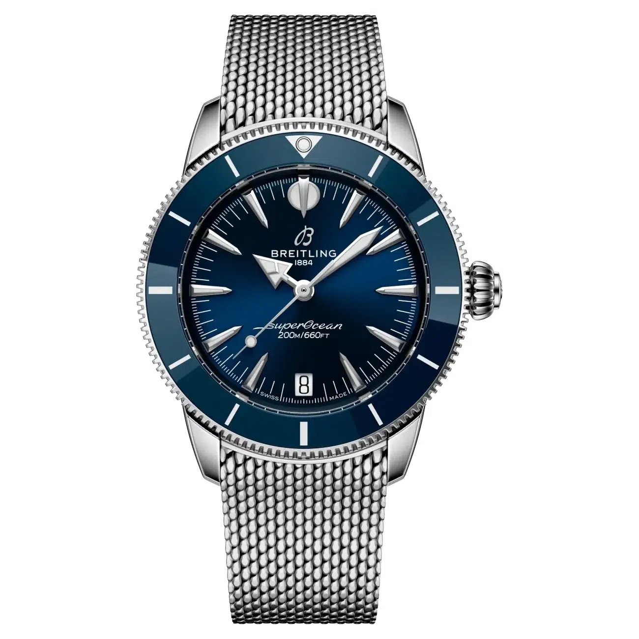 Breitling Superocean Heritage A10390161C1A1 36mm Blue Dial Uni-Directional Bezel Stainless Steel Bracelet