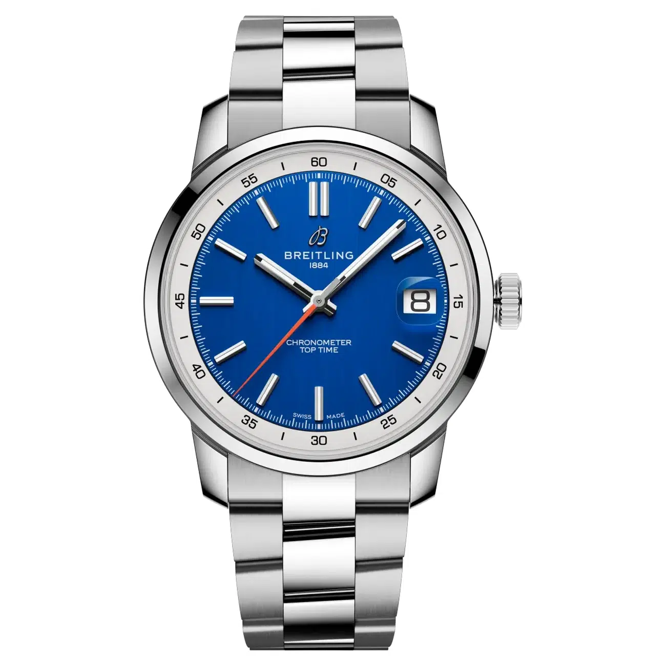 Breitling Top Time AB3113A71C1A1 B31 Black Dial 38mm Fixed Bezel Stainless Steel Bracelet