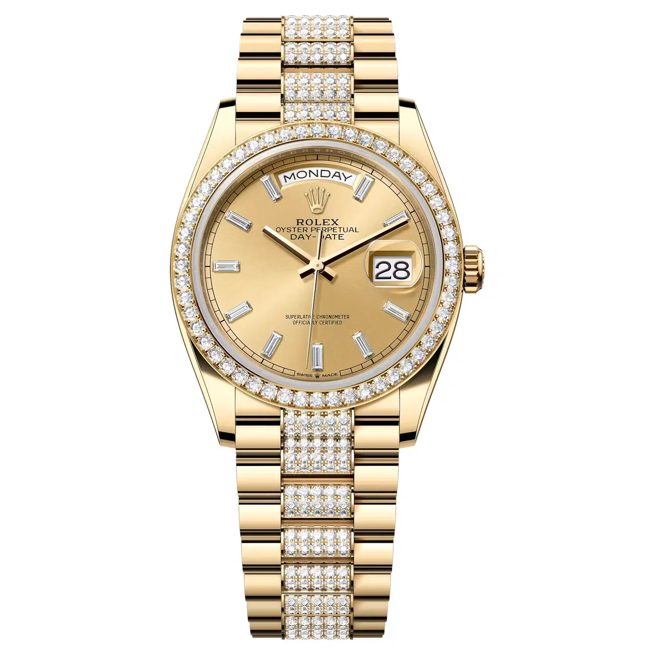 Rolex Day-Date 128348RBR-0081 Champagne Dial 36 MM President Bracelet