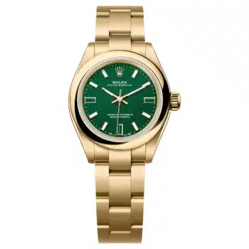Rolex Oyster Perpetual 276208-0002 Yellow Gold with Green Stone Dial