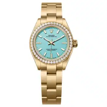 Rolex Oyster Perpetual 276248RBR-0001 Yellow Gold with Turquoise Blue Dial