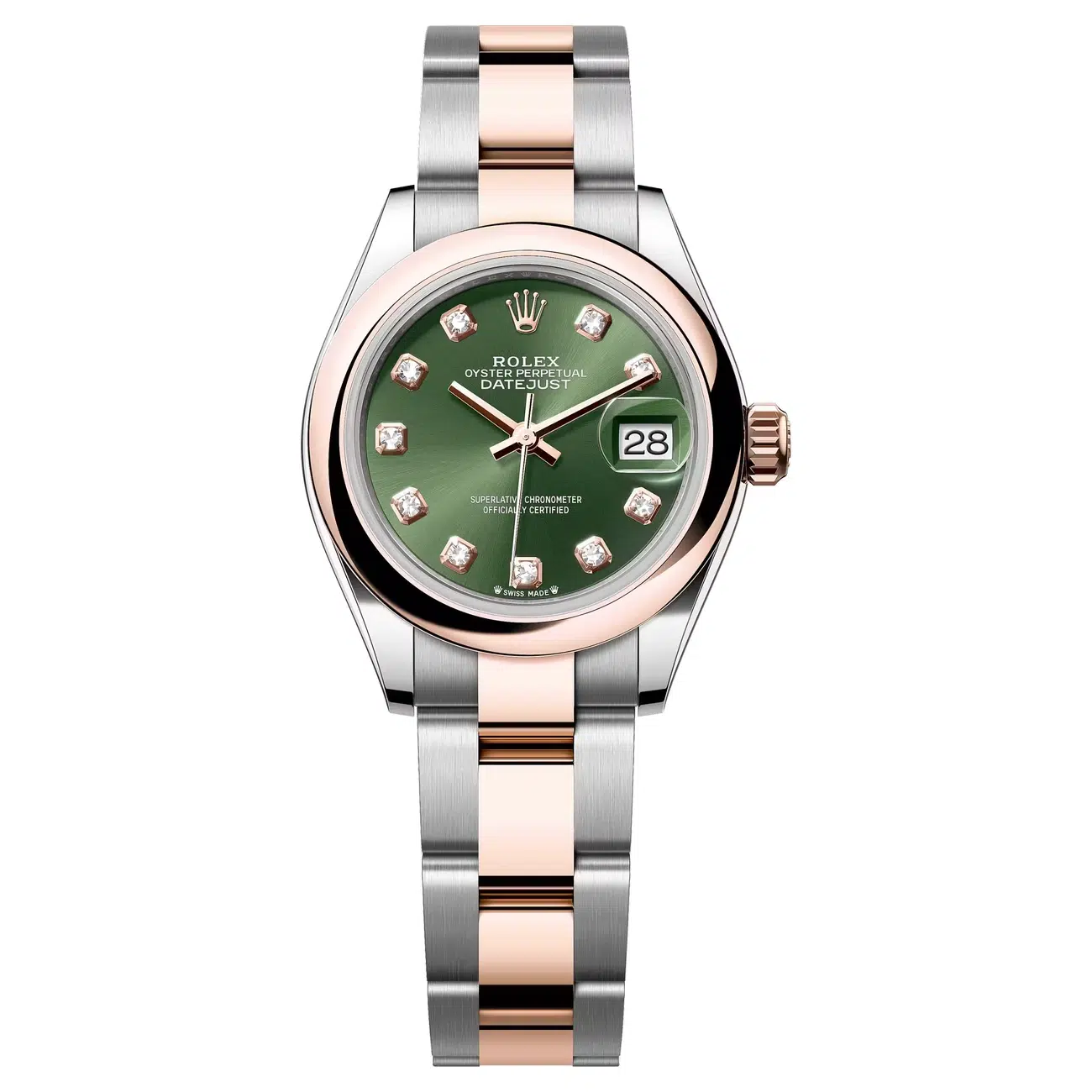 Rolex Lady-Datejust 279161-0008 Green Dial 28 MM Oyster Bracelet