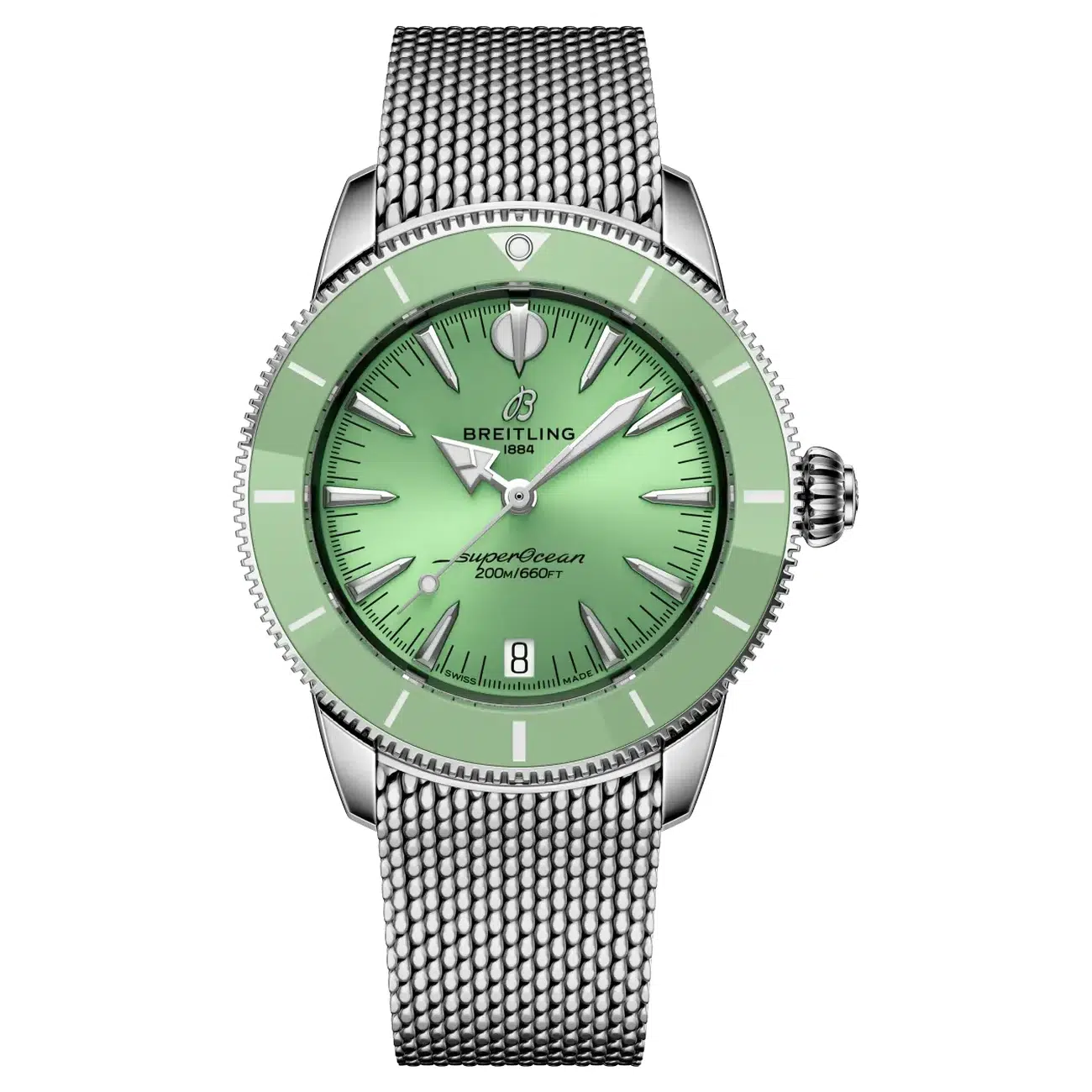 Breitling Superocean Heritage A10390361L1A1 36mm Green Dial Stainless Steel Bracelet