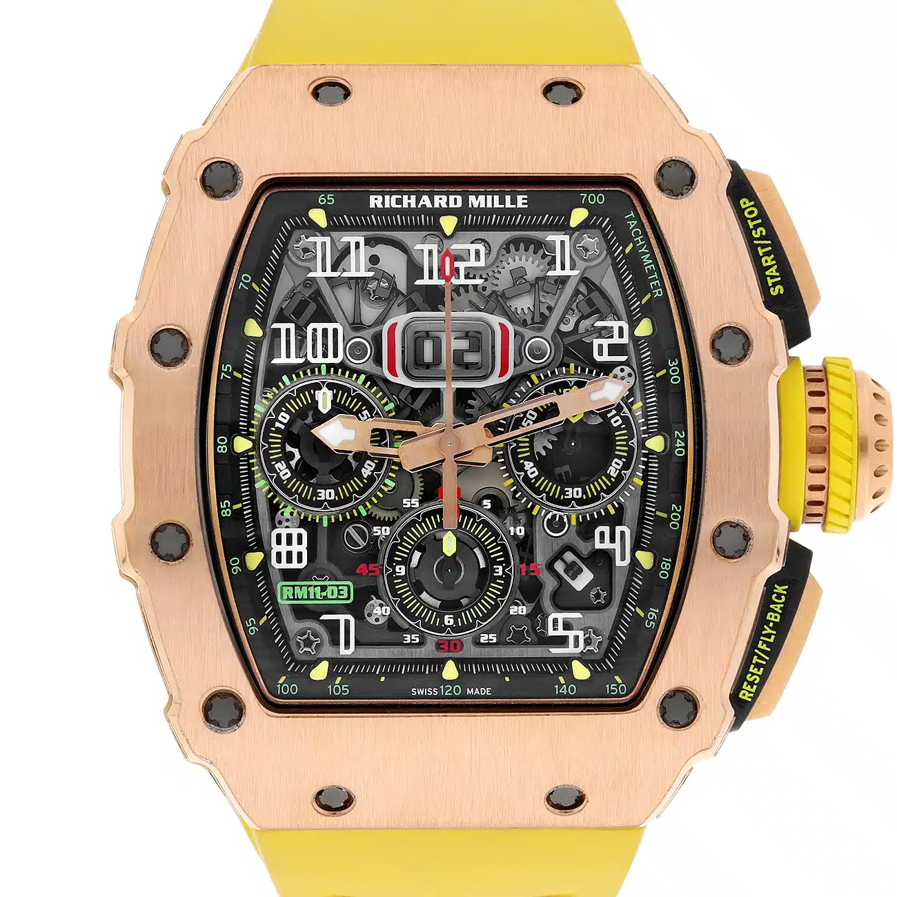 Richard Mille RM11-03 Yellow Strap Rose Gold Watch – image 2