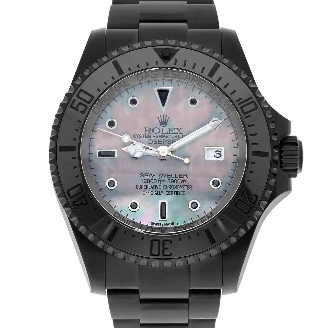 Rolex Sea-Dweller Deepsea 116660 black PVD/DLC steel watch, side view