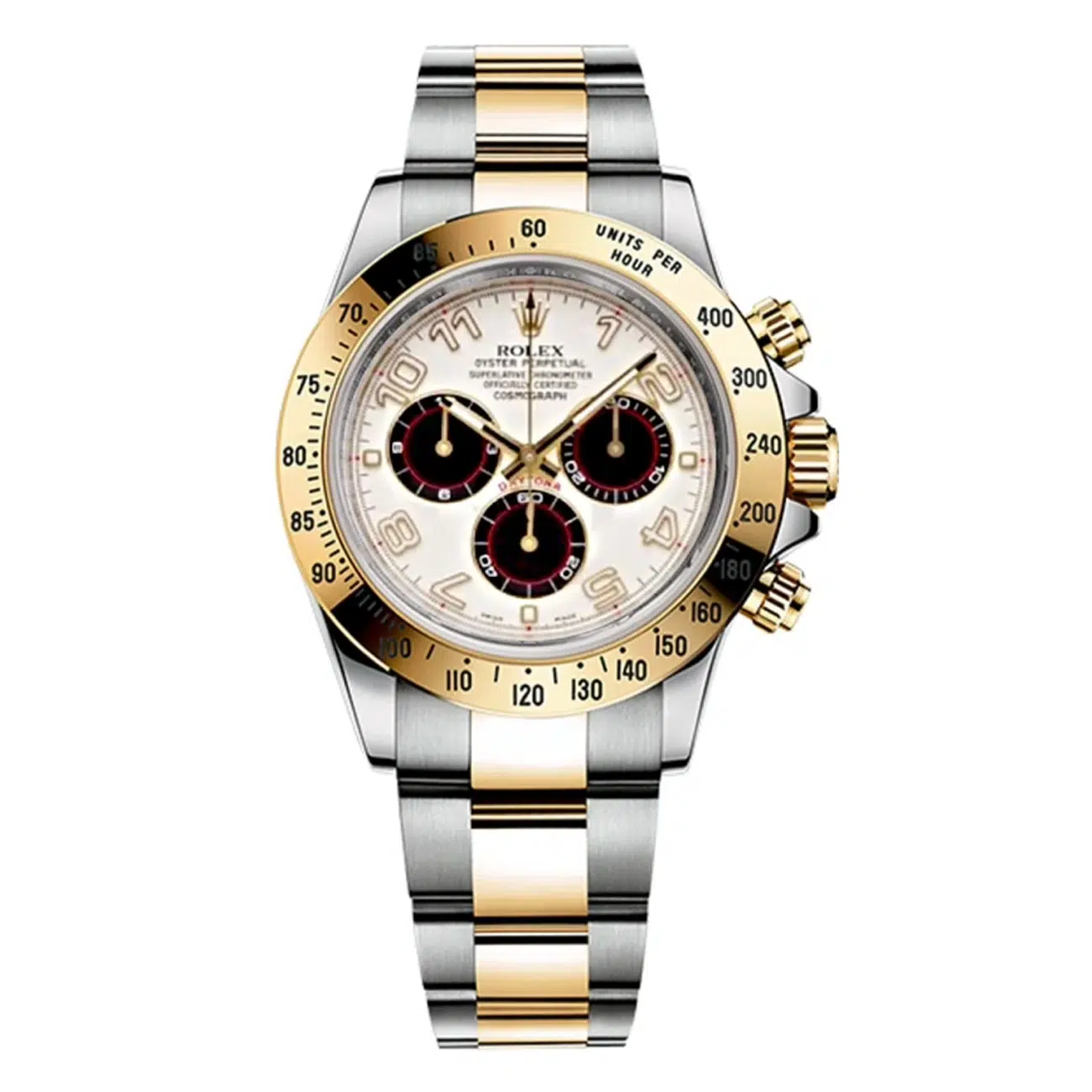 Rolex Daytona 116523 Ivory Dial Stainless Steel Yellow Gold Mens Watch