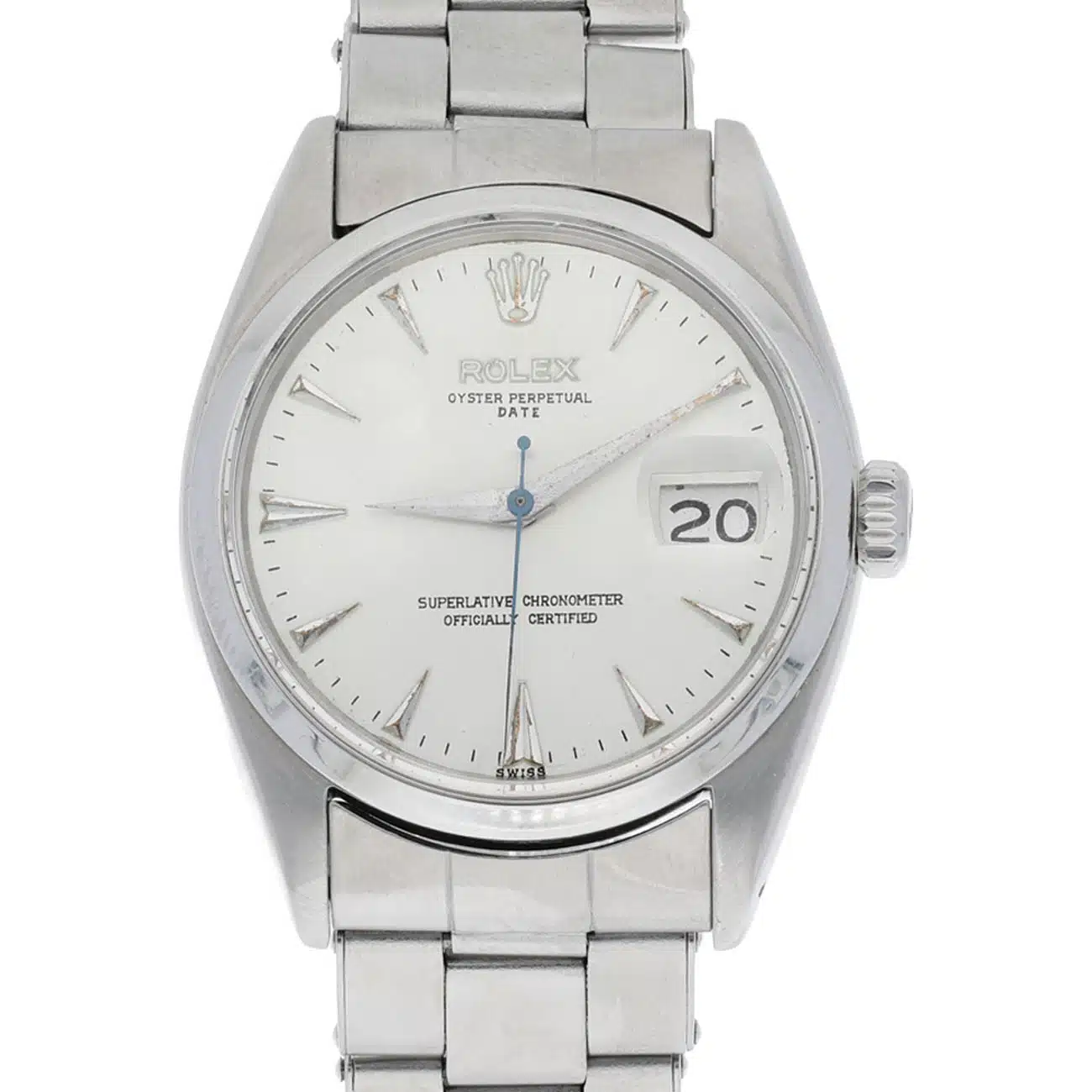 Rolex Oyster Perpetual Date 6534 Silver Arrowed Dial Oyster Stainless Steel Watch – image 2