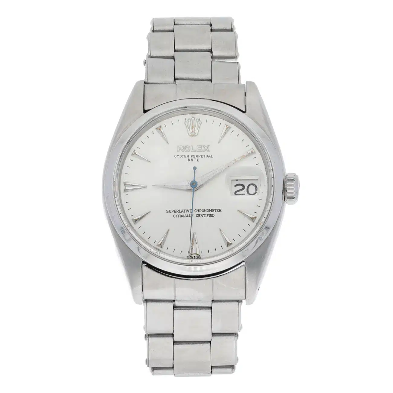 Rolex Oyster Perpetual Date 6534 Silver Arrowed Dial Oyster Stainless Steel Watch