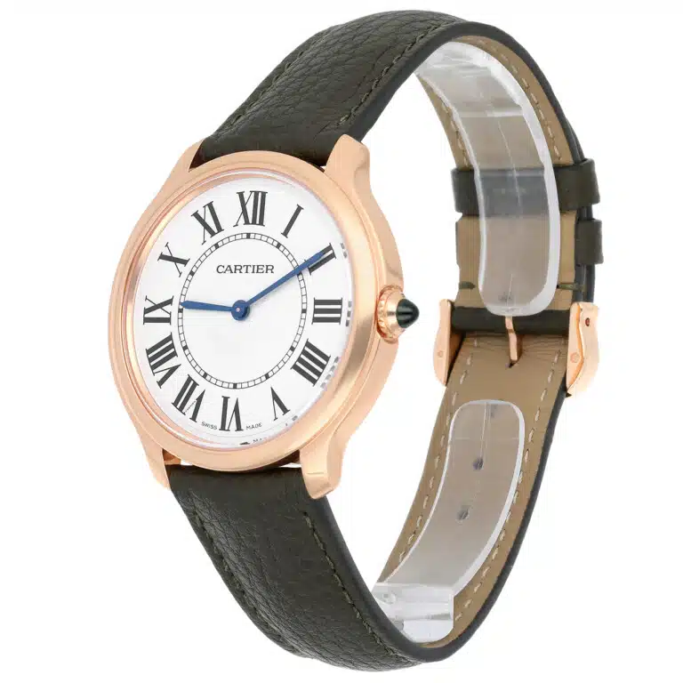 Cartier Ronde Louis WGRN0012 Roman Dial Leather Strap Rose Gold Watch – image 4