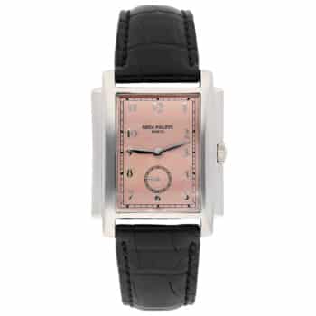 Patek Philippe 5024G Gondolo Salmon Arabic Dial Leather Strap Gold Watch