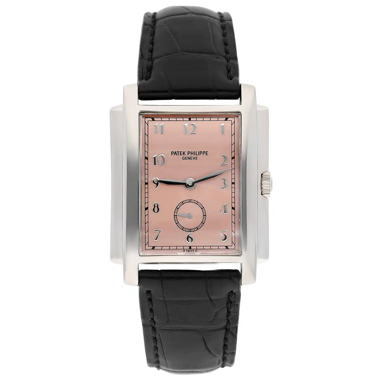 Patek Philippe 5024G Gondolo Salmon Arabic Dial Leather Strap Gold Watch