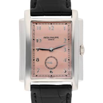 Patek Philippe 5024G Gondolo Salmon Arabic Dial Leather Strap Gold Watch – alternate view
