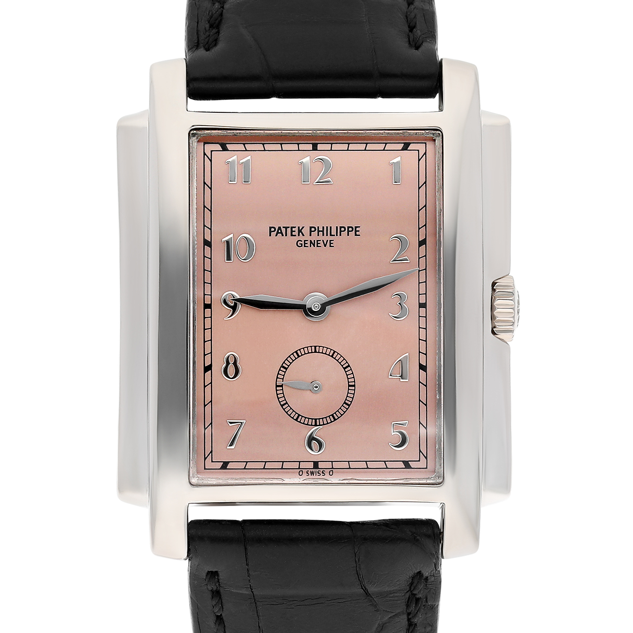Patek Philippe 5024G Gondolo Salmon Arabic Dial Leather Strap Gold Watch