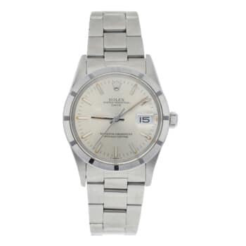 Rolex Oyster Perpetual Date 15010 Silver Index Dial Oyster Bracelet Stainless Steel Watch – alternate view