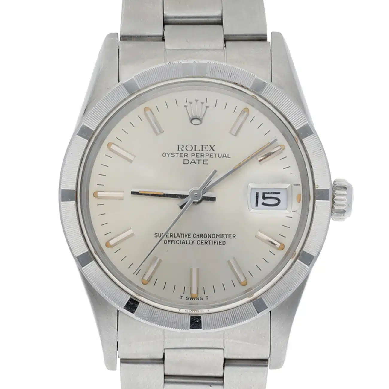 Rolex Oyster Perpetual Date 15010 Silver Index Dial Oyster Bracelet Stainless Steel Watch – image 2