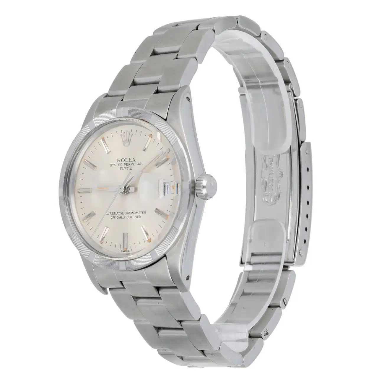 Rolex Oyster Perpetual Date 15010 Silver Index Dial Oyster Bracelet Stainless Steel Watch – image 6
