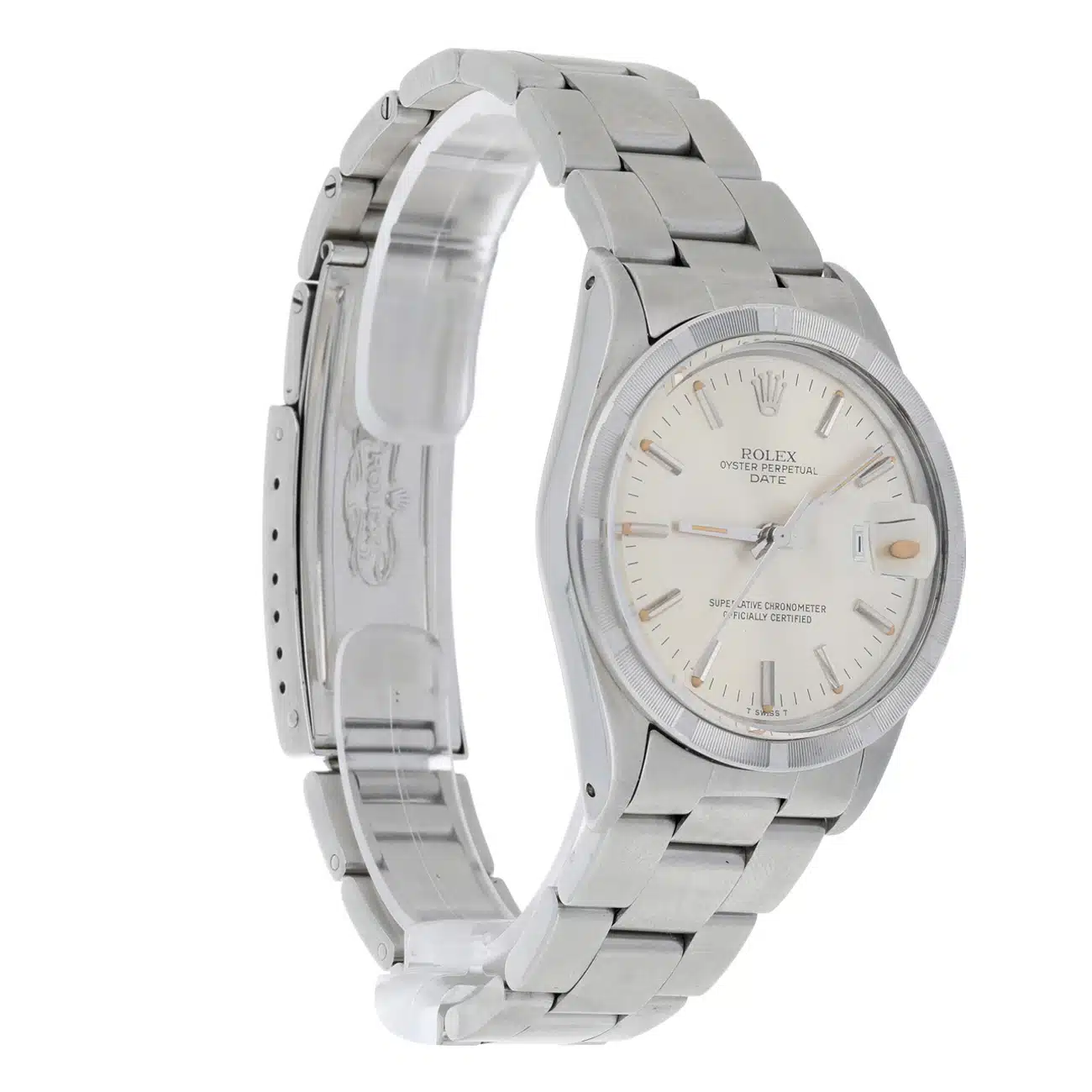 Rolex Oyster Perpetual Date 15010 Silver Index Dial Oyster Bracelet Stainless Steel Watch – image 3