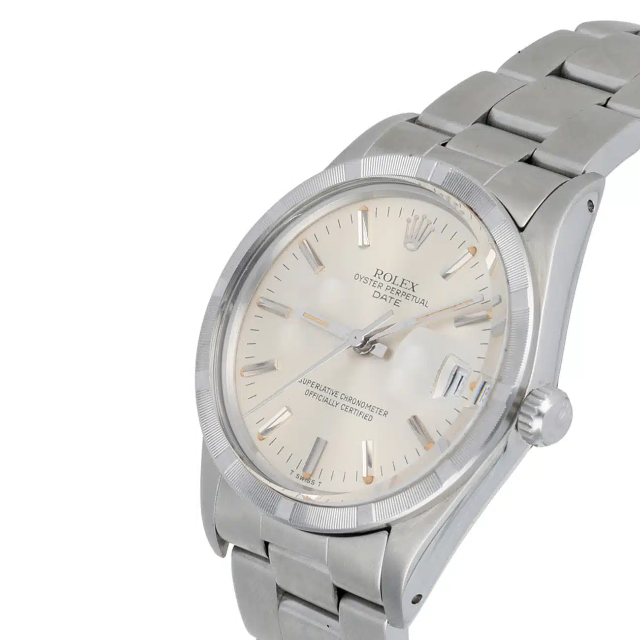 Rolex Oyster Perpetual Date 15010 Silver Index Dial Oyster Bracelet Stainless Steel Watch – image 5