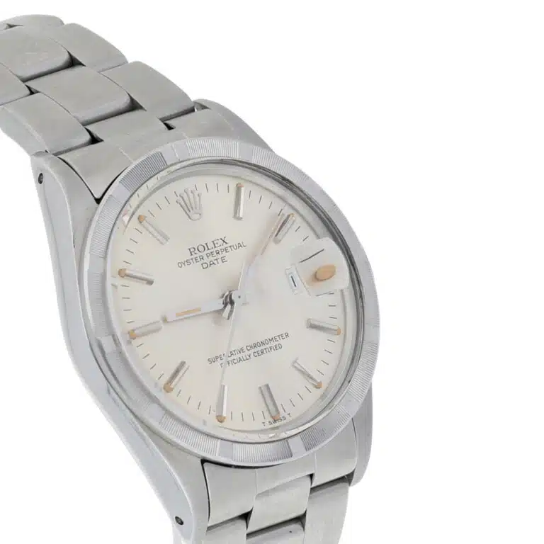 Rolex Oyster Perpetual Date 15010 Silver Index Dial Oyster Bracelet Stainless Steel Watch – image 4