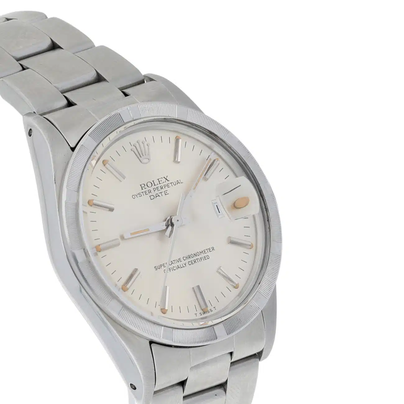 Rolex Oyster Perpetual Date 15010 Silver Index Dial Oyster Bracelet Stainless Steel Watch – image 4