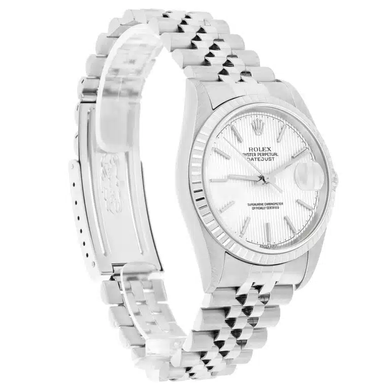 Rolex Datejust 36mm Silver Tapestry Dial 16220 Jubilee Stainless Steel Watch 2004 – image 5
