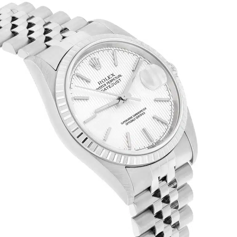 Rolex Datejust 36mm Silver Tapestry Dial 16220 Jubilee Stainless Steel Watch 2004 – image 6