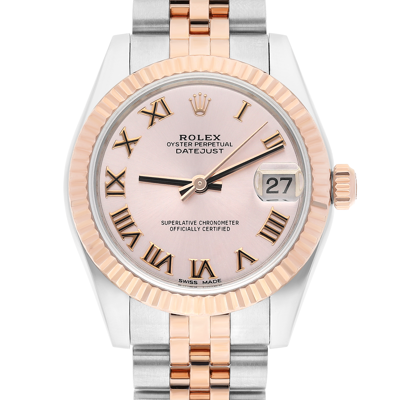 Rolex Datejust 31mm 178271 Roman Pink Dial Jubilee Bracelet Two-Tone Steel and Rose Gold Watch