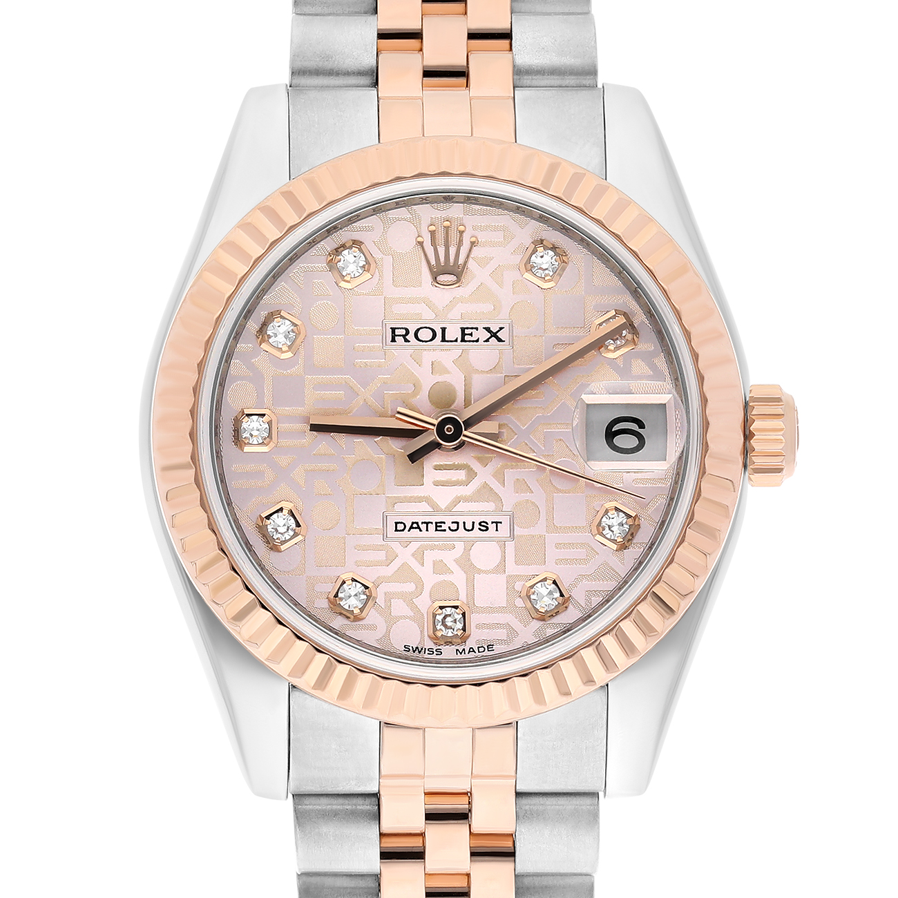 Rolex Datejust 31mm 178271-0012 Pink Diamond Computer Dial Jubilee Bracelet Two-Tone Steel and Rose Gold Watch