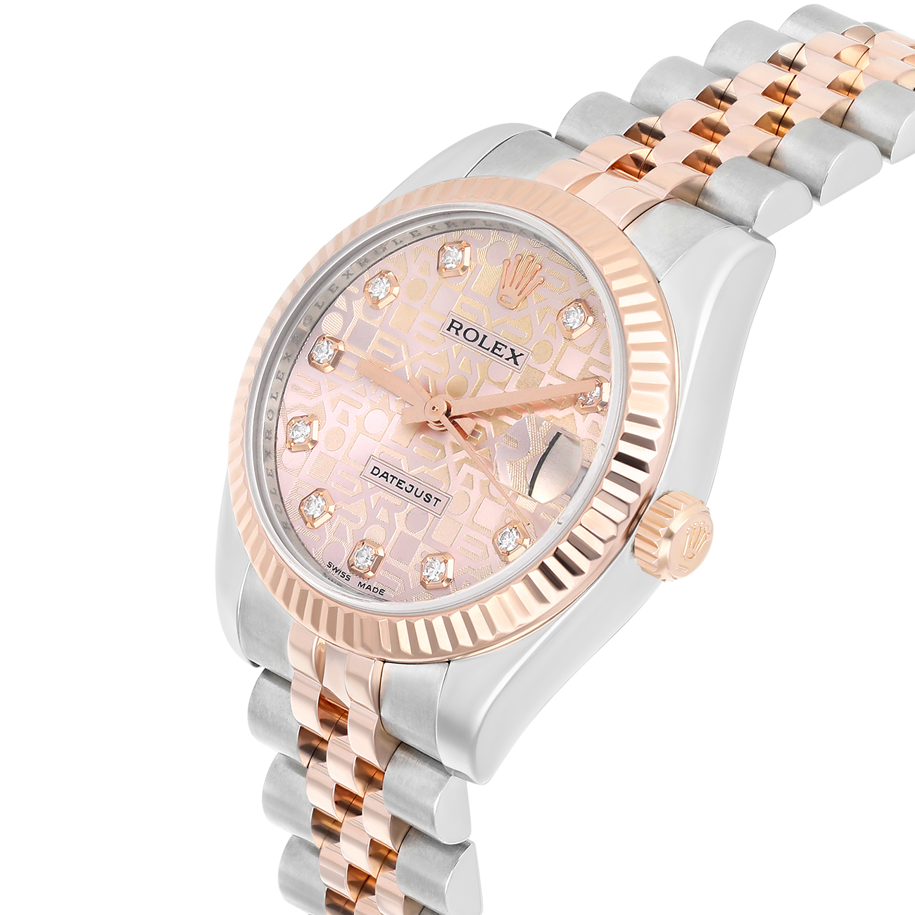 Rolex Datejust 31mm 178271-0012 Pink Diamond Computer Dial Jubilee Bracelet Two-Tone Steel and Rose Gold Watch