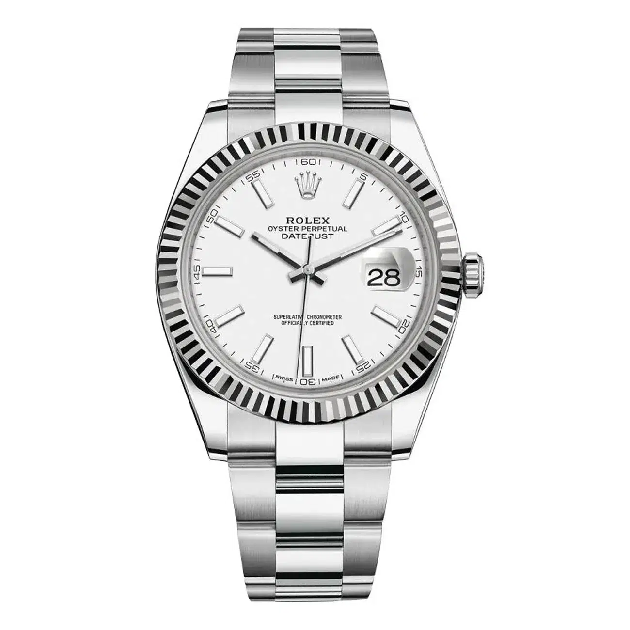 Rolex Datejust Oyster 41mm 126334-0009 White Index Dial Oyster Stainless Steel Watch