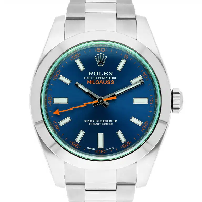 Rolex Milgauss 116400 Blue Dial Orange Hand 40mm Stainless Steel Watch 2021 – image 2