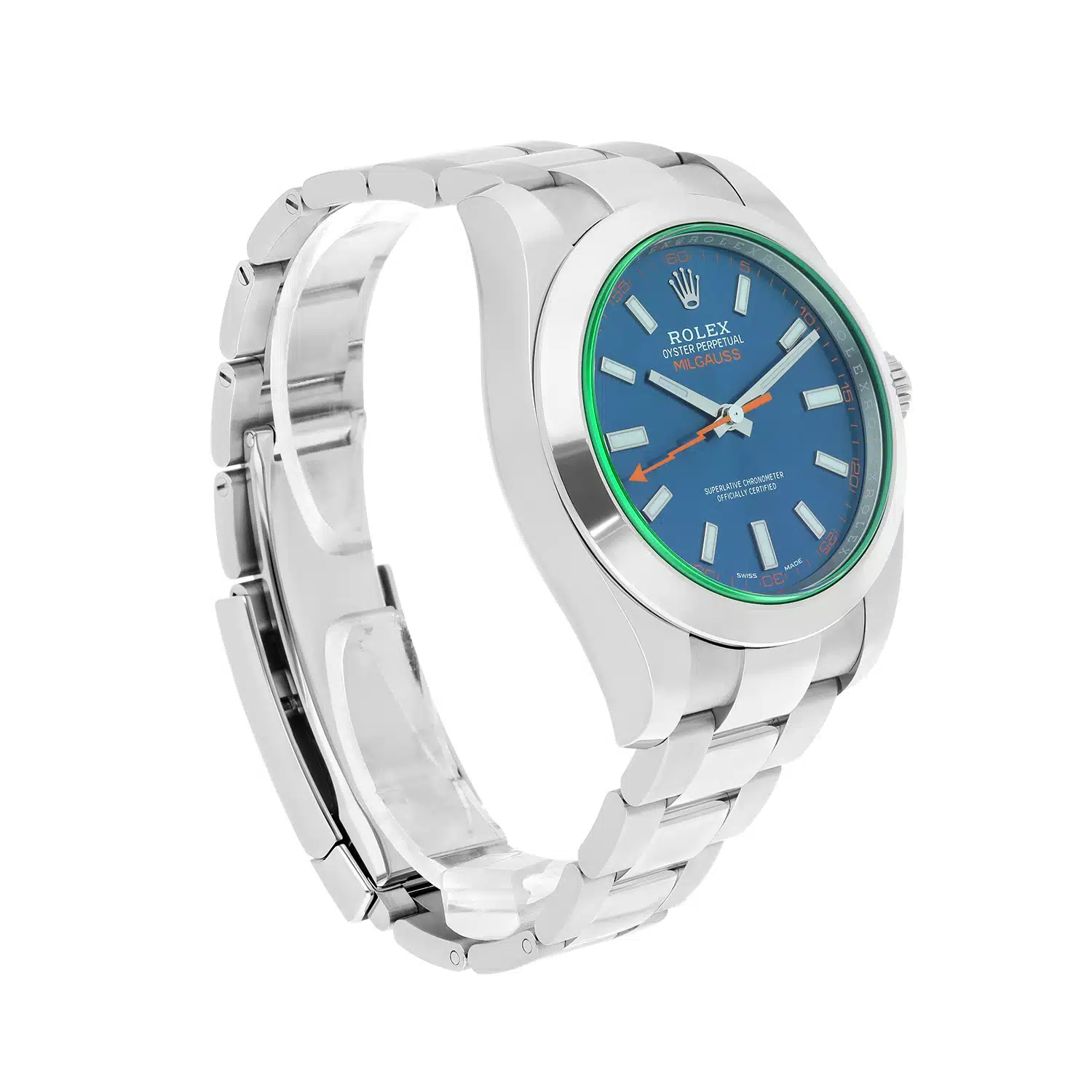 Rolex Milgauss 116400 Blue Dial Orange Hand 40mm Stainless Steel Watch 2021 – image 5