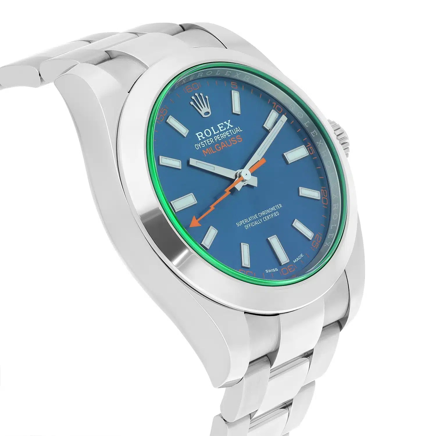 Rolex Milgauss 116400 Blue Dial Orange Hand 40mm Stainless Steel Watch 2021 – image 6