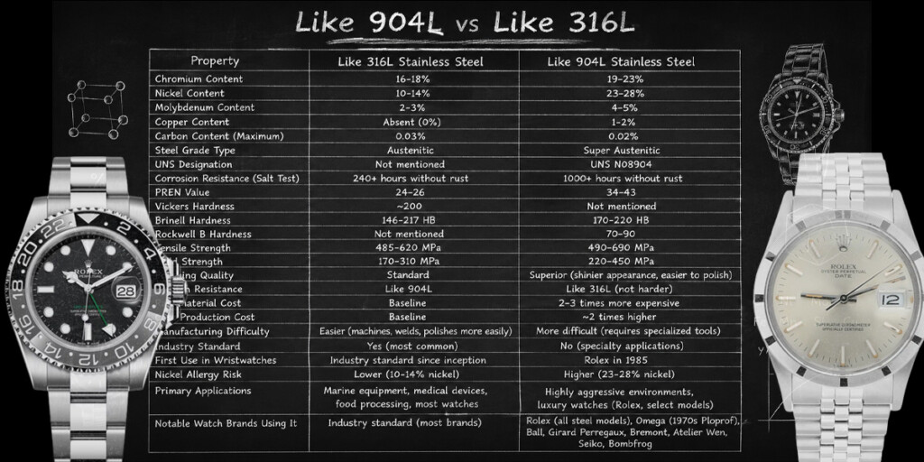 Stainless Steel 904L vs 316L
