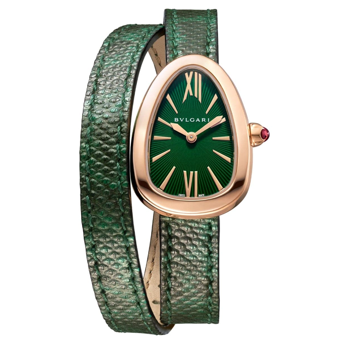 BULGARI SERPENTI 102726 Green Dial Green Strap Rose Gold Watch