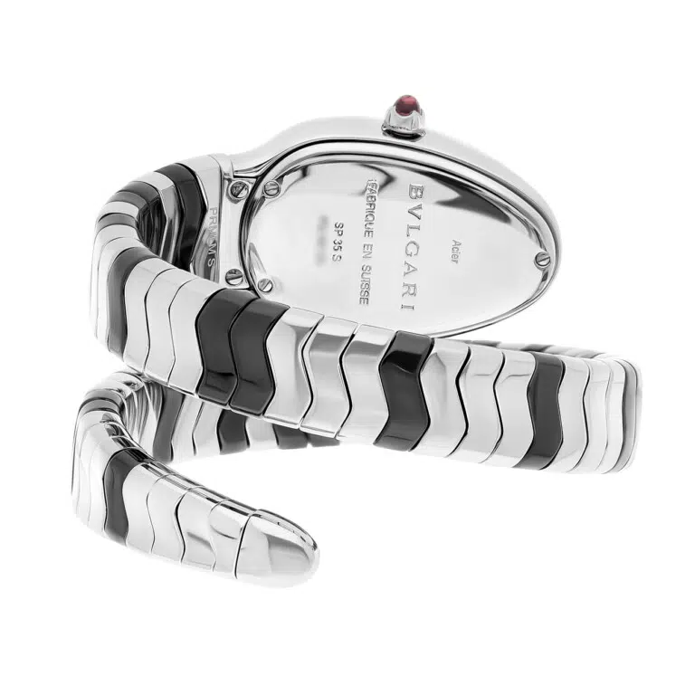 Bulgari Serpenti Spiga 35mm 102129 Black Dial Black Ceramic, Diamonds and Stainless Steel Watch – image 2