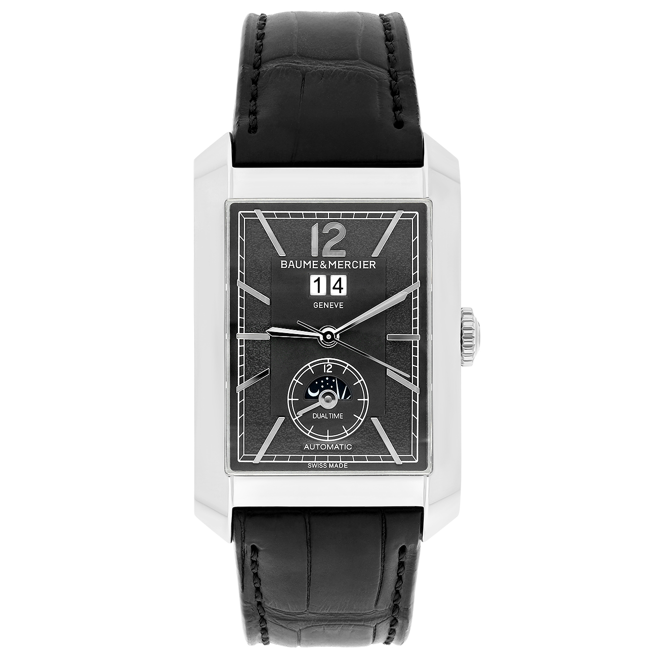 Baume Mercier Hampton M0A10666 Grey Dial Lether Strap Automatic Men's Watch